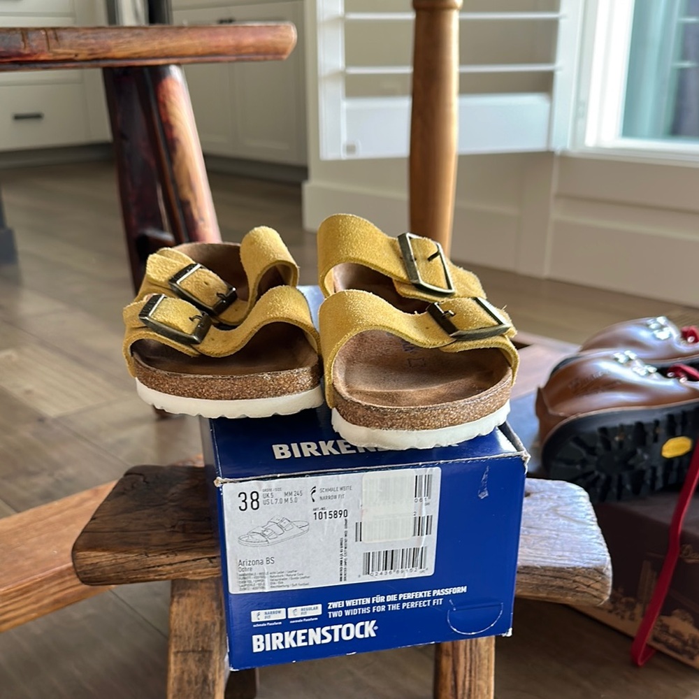 Birkenstock Yellow Sandals Classic Cork Footbed